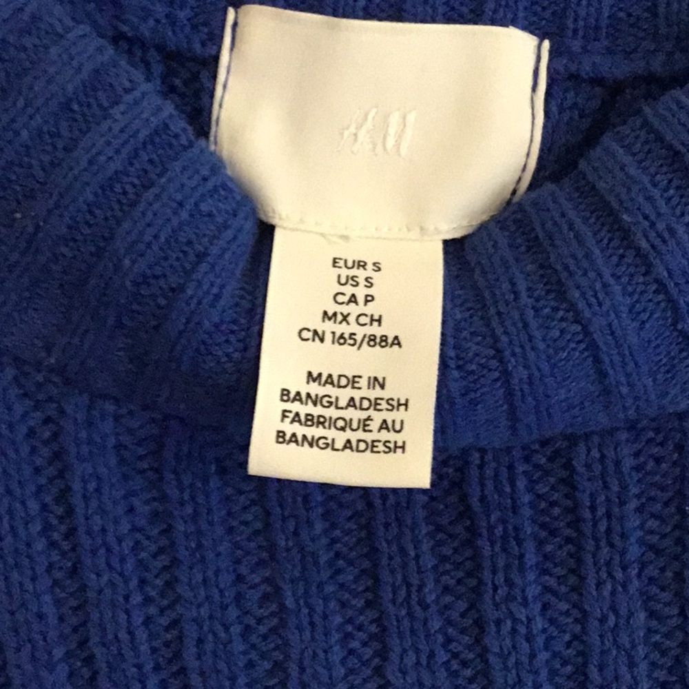 H&M Women’s Royal Blue Crop Knit Sweater - Picture 5 of 6